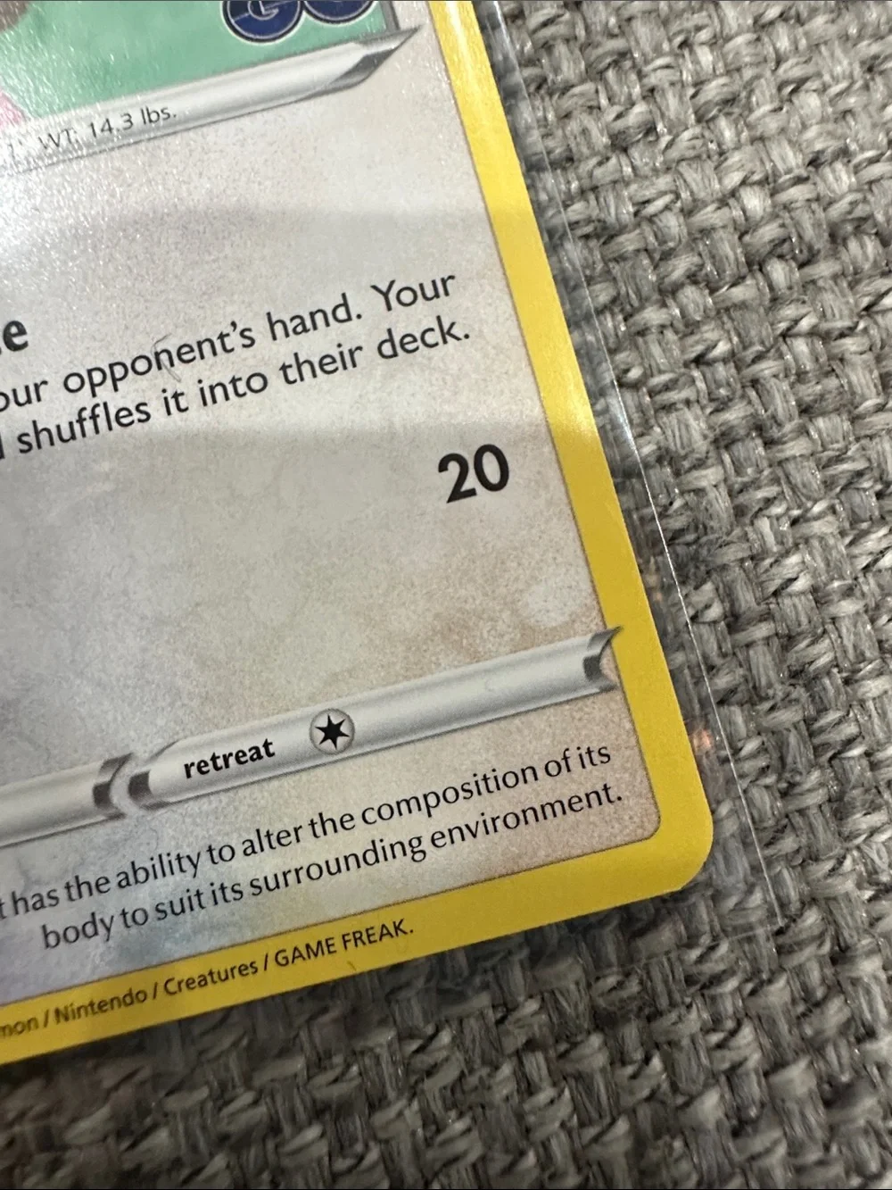 Pokemon Eevee Trading Card Yellow Border